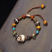 Foviel Tibet Bone Beads Coconut Shell The Lord of the Corpse Forest Happiness Bracelet