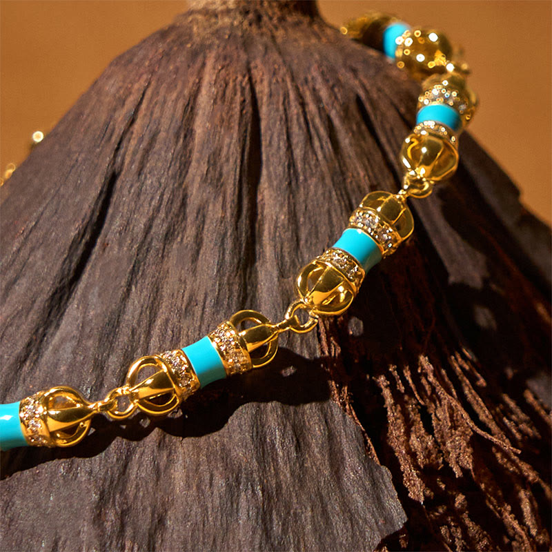 Buddha Stones Copper Brass Plated 24k Gold Vajra Wealth Luck Bracelet - image 3