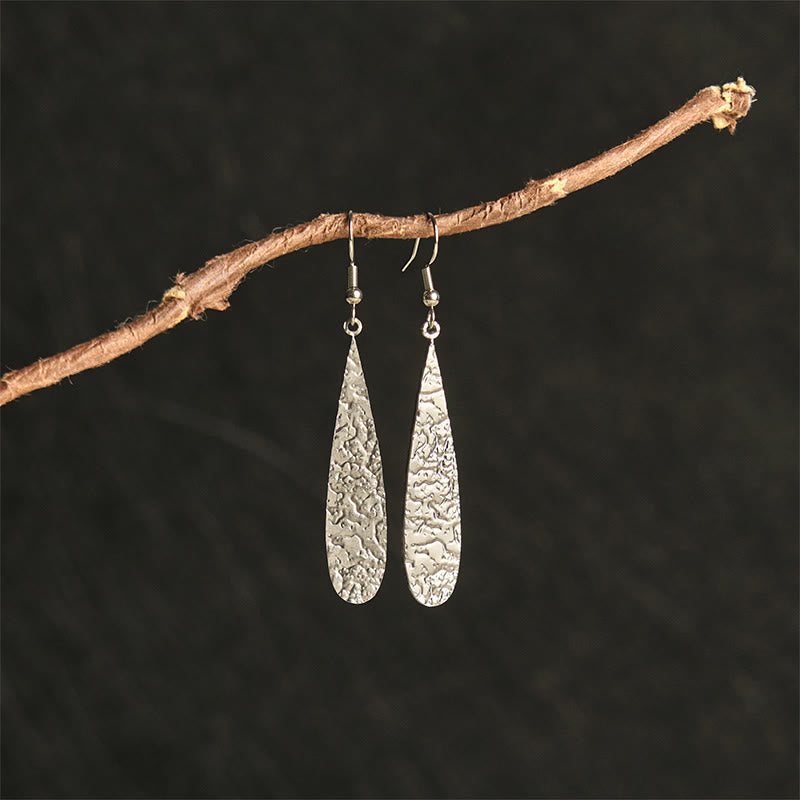 Buddha Stones Elegant Titanium Steel Balance Hammer Marks Earrings - image 3
