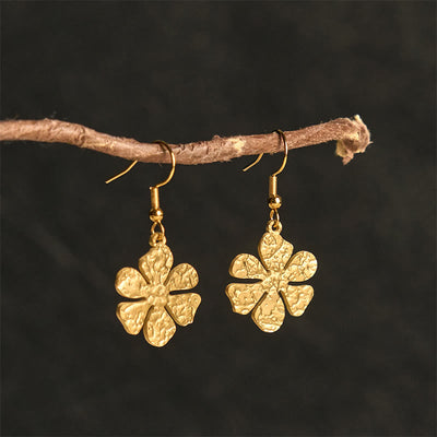 Buddha Stones Elegant Titanium Steel Balance Hammer Marks Earrings - image 7
