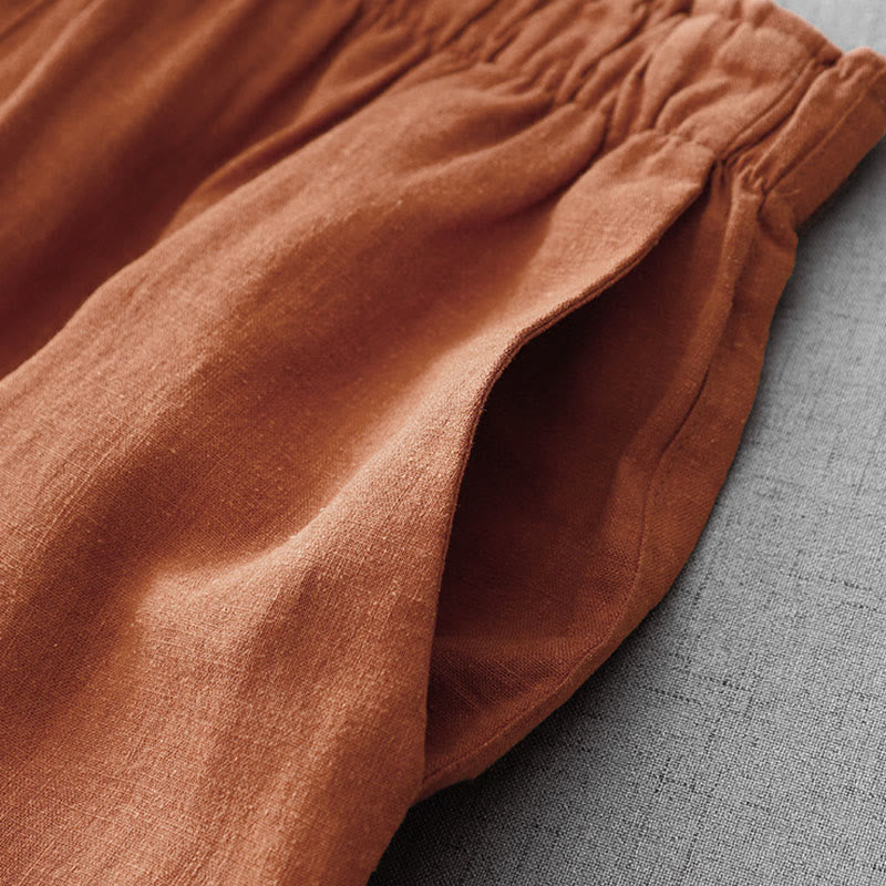 Buddha Stones Casual Plain Rope Women's Cotton 7-8 Length Pants With Pockets - image 14