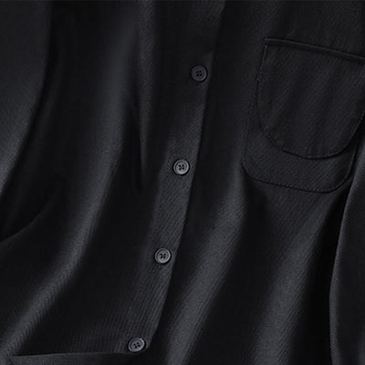 Buddha Stones Casual Women's Long Sleeve Stand Collar Cotton Shirt With Pockets - image 13