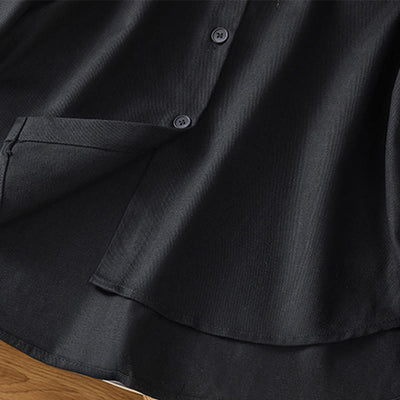 Buddha Stones Casual Women's Long Sleeve Stand Collar Cotton Shirt With Pockets - image 15