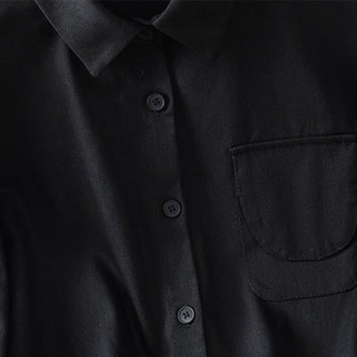 Buddha Stones Casual Women's Long Sleeve Stand Collar Cotton Shirt With Pockets - image 12