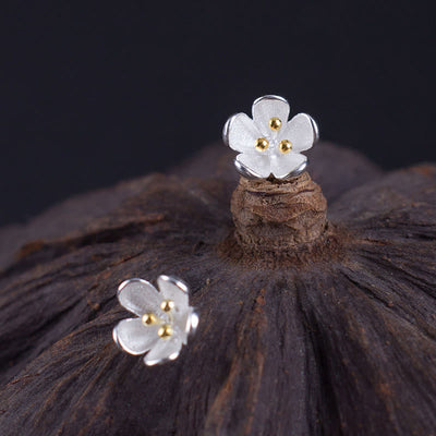 Buddha Stones 925 Sterling Silver Golden Stamens Balance Earrings  - image 1