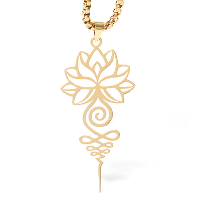 Buddha Stones Lotus Unalome Chakra Symbol Design Stainless Steel Enlightenment Necklace Pendant - image 11