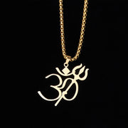 Foviel Trident OM Symbol Stainless Steel Connection Necklace Pendant