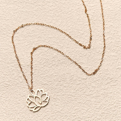 Buddha Stones Hollow Lotus Design Stainless Steel Enlightenment Necklace Pendant - image 15