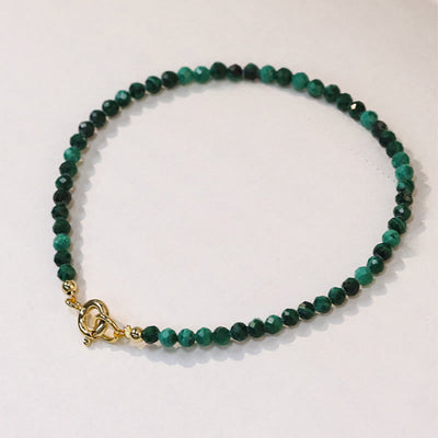 Buddha Stones 3mm Natural Malachite Ultra-thin Beads Anti-anxiety Bracelet - image 2