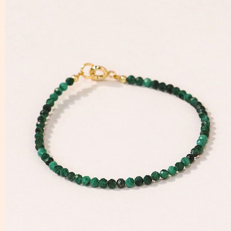 Buddha Stones 3mm Natural Malachite Ultra-thin Beads Anti-anxiety Bracelet - image 1
