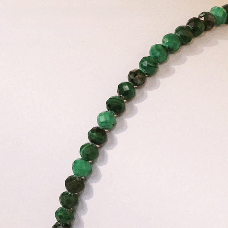 Buddha Stones 3mm Natural Malachite Ultra-thin Beads Anti-anxiety Bracelet - image 7