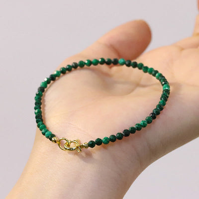 Buddha Stones 3mm Natural Malachite Ultra-thin Beads Anti-anxiety Bracelet - image 8