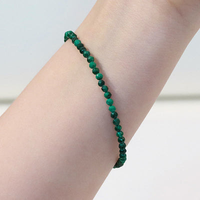 Buddha Stones 3mm Natural Malachite Ultra-thin Beads Anti-anxiety Bracelet - image 9