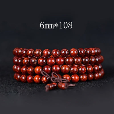 Buddha Stones Tibetan Small Leaf Red Sandalwood Balance Bracelet - 6mm*108 - image 1