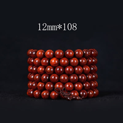 Buddha Stones Tibetan Small Leaf Red Sandalwood Balance Bracelet - 12mmm*108 - image 5