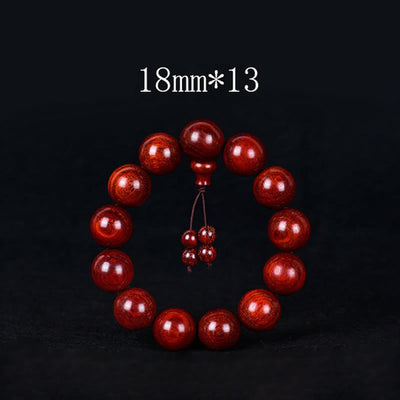 Buddha Stones Tibetan Small Leaf Red Sandalwood Balance Bracelet - 18mm*13 - image 9