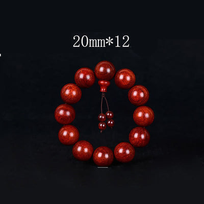 Buddha Stones Tibetan Small Leaf Red Sandalwood Balance Bracelet - 20mm*12 - image 10