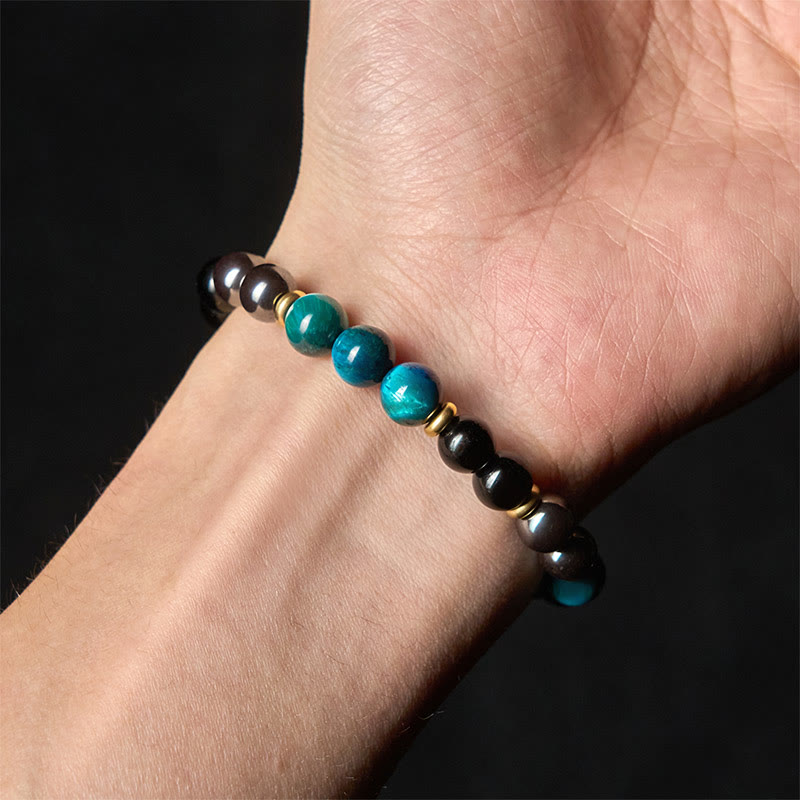 Buddha Stones Natural Blue Tiger Eye Beads Balance Bracelet - image 4