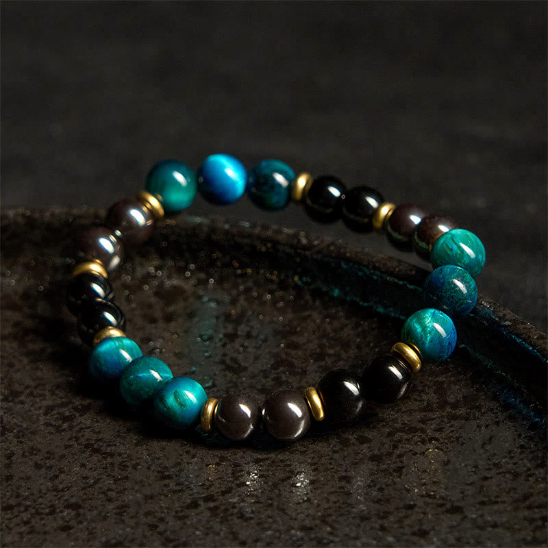 Buddha Stones Natural Blue Tiger Eye Beads Balance Bracelet - image 3