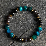 Foviel Natural Blue Tiger Eye Beads Balance Bracelet