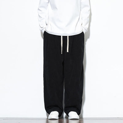 Buddha Stones Plain Drawstring Pure Corduroy Men's Harem Pants With Pockets - Black - US/UK/AU46，EU56 (5XL) - image 23