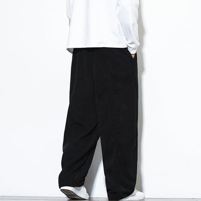 Buddha Stones Plain Drawstring Pure Corduroy Men's Harem Pants With Pockets - image 27