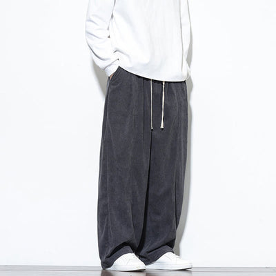 Buddha Stones Plain Drawstring Pure Corduroy Men's Harem Pants With Pockets - image 18