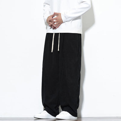 Buddha Stones Plain Drawstring Pure Corduroy Men's Harem Pants With Pockets - image 29