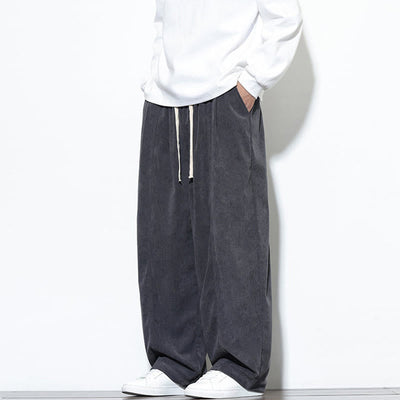 Buddha Stones Plain Drawstring Pure Corduroy Men's Harem Pants With Pockets - image 16