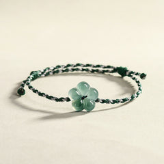 FREE Today: Luck and Prosperity  Natural Flower Jade Hand-Woven Bracelet - Jade(Wrist Circumference: 14-20cm) - image 0