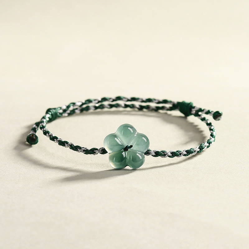 FREE Today: Luck and Prosperity  Natural Flower Jade Hand-Woven Bracelet - Jade(Wrist Circumference: 14-20cm) - image 0