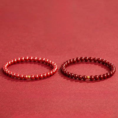Buddha Stones Cinnabar Amber Concentration Bracelet - image 4