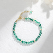 Foviel 14K Gold Plated Natural Moss Agate Healing Bracelet