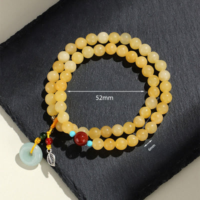 Buddha Stones Topaz Peace Buckle Double Wrap Design Wealth Bracelet - image 4