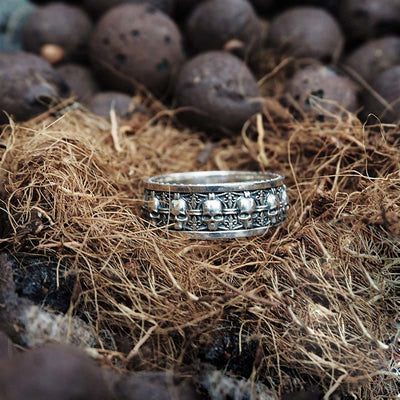 Buddha Stones The Lord Of The Corpse Forest Copper Skull New Beginning Ring - image 9