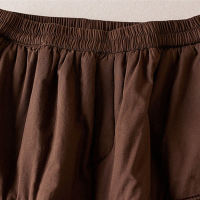 Buddha Stones Plain Cotton-padded Women's Harem Cotton Thick Pants With Pockets - image 11