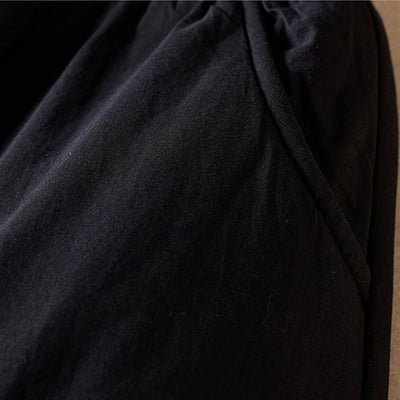 Buddha Stones Plain Cotton-padded Women's Harem Cotton Thick Pants With Pockets - image 26