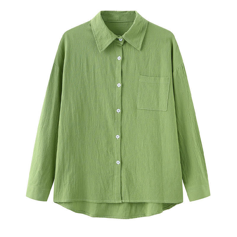 Buddha Stones 2Pcs Long Sleeve Shirt Top With Pockets Drawstring Pants Meditation Cotton Clothing Women's Set - image 2