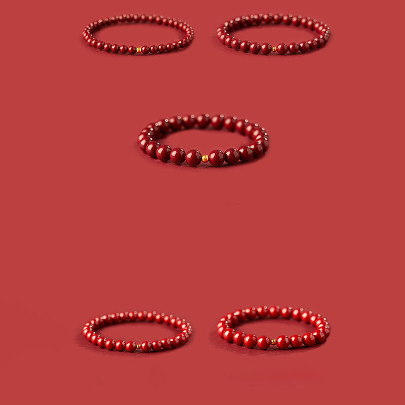Buddha Stones 925 Sterling Silver Cinnabar Beads Blessing Bracelet - image 14