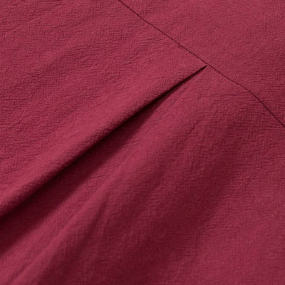 Buddha Stones 2Pcs Plain Men's Frog-Button Long Sleeve Cotton Shirt Pants Set With Pockets - image 6