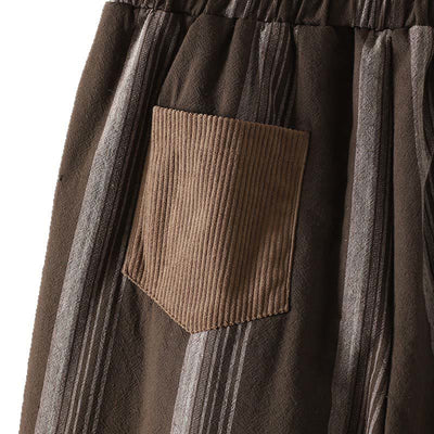 Buddha Stones Commute Thermal Striped Cotton Women's Harem Pants With Pockets - image 8