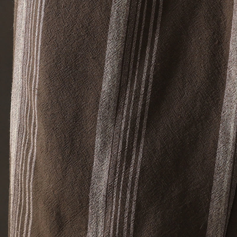 Buddha Stones Commute Thermal Striped Cotton Women's Harem Pants With Pockets - image 6