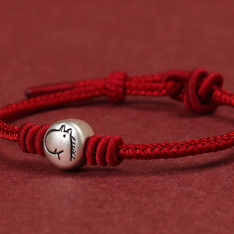 Buddha Stones Year of the Horse 999 Sterling Silver Red String Braided Connection Bracelet - image 10