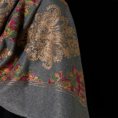 Buddha Stones Winter Colorful Vines Flowers Pattern Tassel Cozy Scarf Shawl - image 4