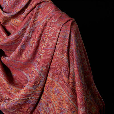 Buddha Stones Spring Cashew Flower Leaves Vines Geometric Pattern Tassel Soft Scarf Shawl - image 8