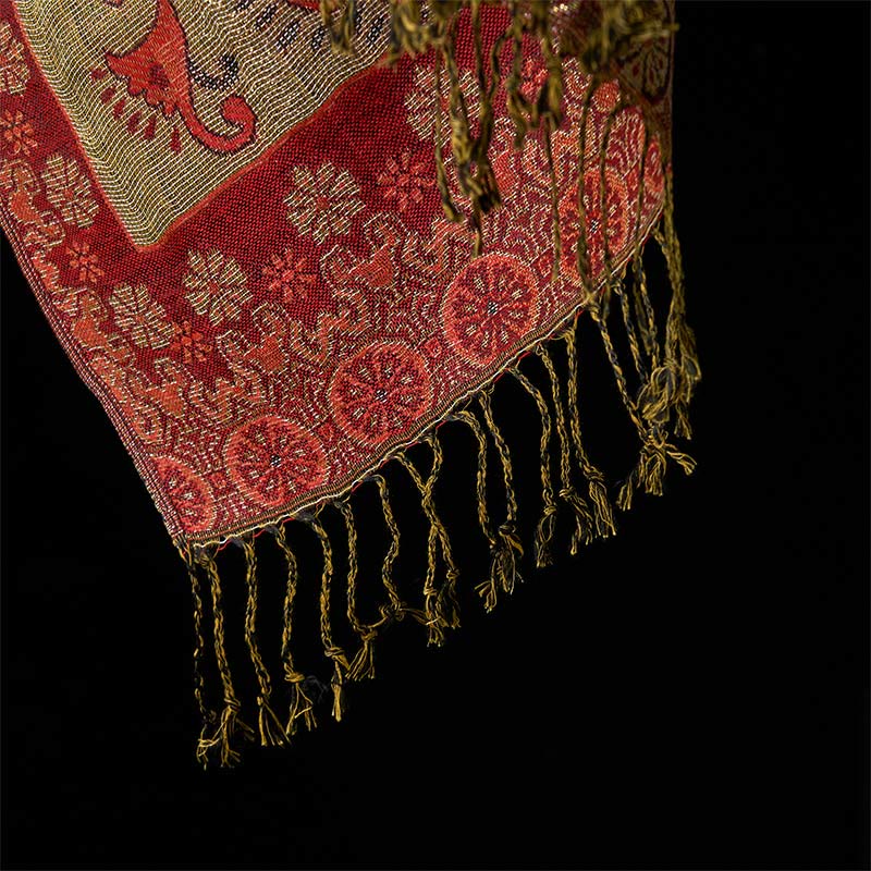 Buddha Stones Spring Cashew Floral Geometry Pattern Tassel Cozy Scarf Shawl - image 5
