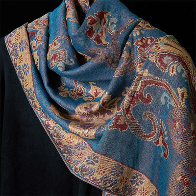 Buddha Stones Spring Cashew Floral Geometry Pattern Tassel Cozy Scarf Shawl - image 9