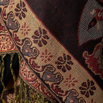 Buddha Stones Spring Cashew Flowers Circular Geometry Pattern Tassel Cozy Scarf Shawl - image 9