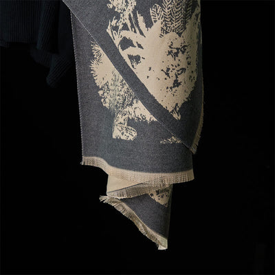 Buddha Stones Winter Coconut Tree Animals Pattern Tassel Cozy Scarf Shawl - image 23