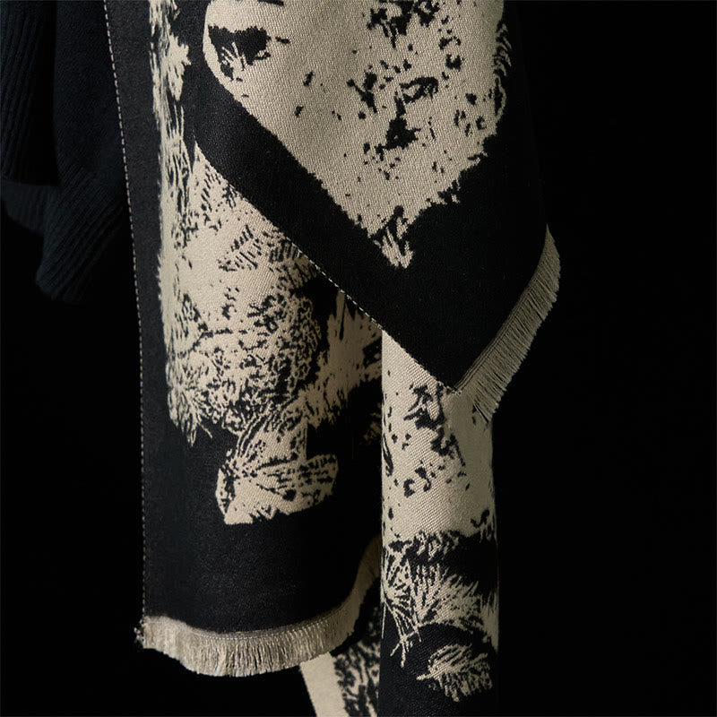 Buddha Stones Winter Coconut Tree Animals Pattern Tassel Cozy Scarf Shawl - image 11
